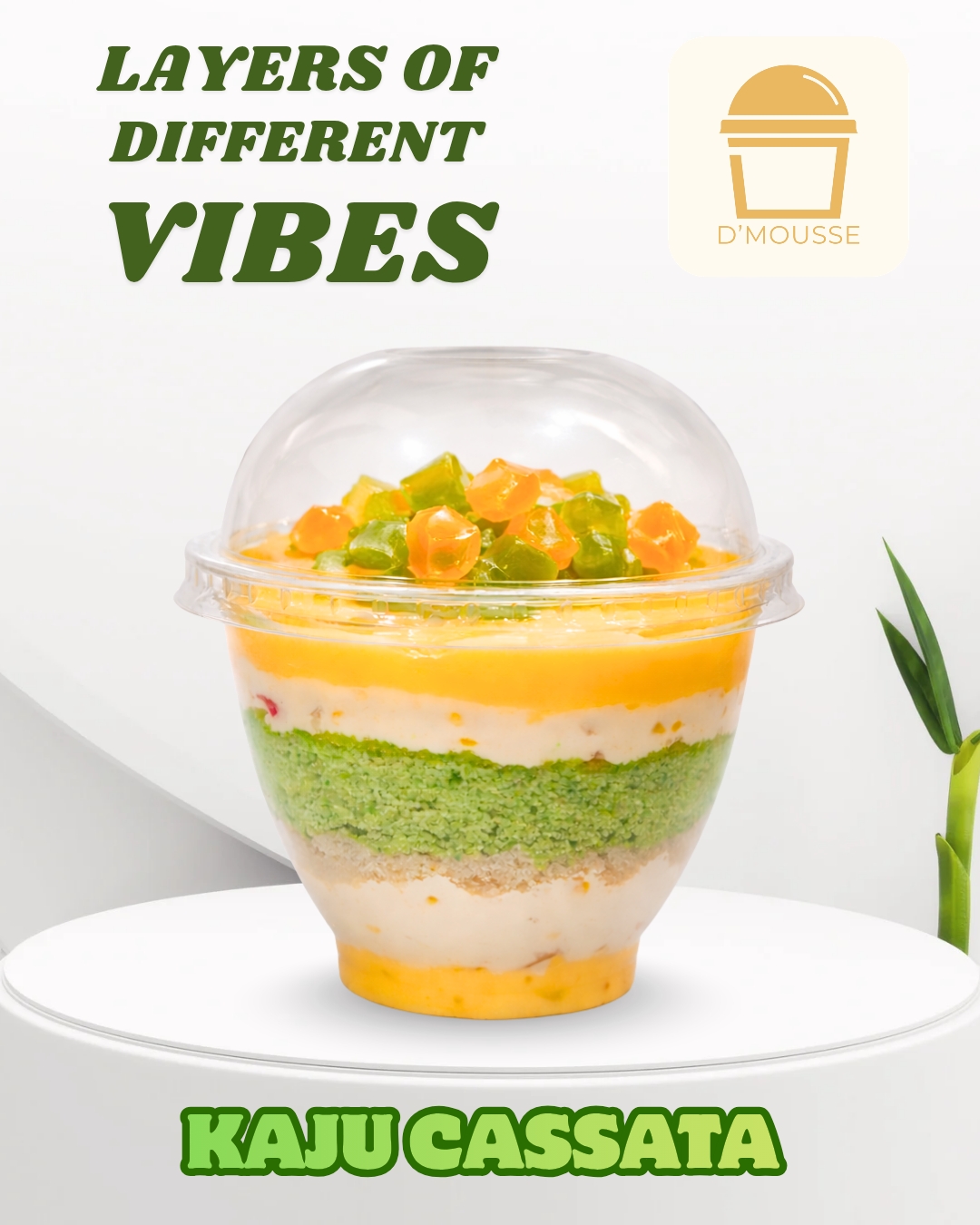 Kaju Cassata layered dessert with colourful toppings