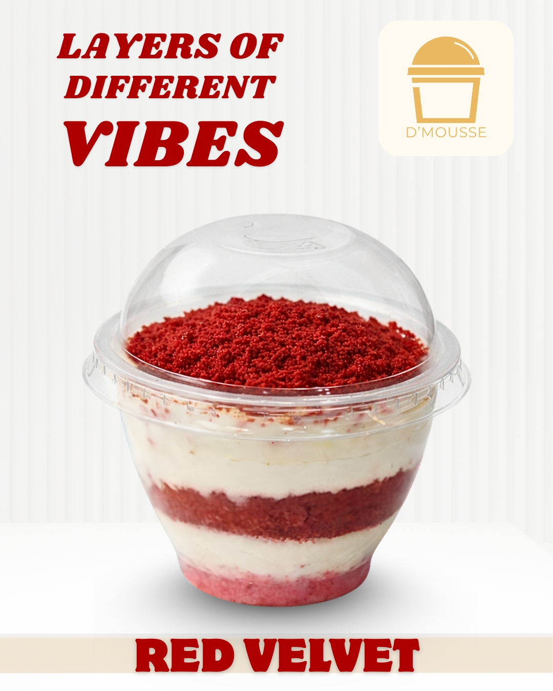 Red Velvet layered mousse dessert